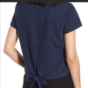 Madewell tie back top, navy